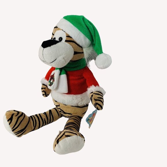 KellyToy Christmas Holiday Tiger Plush Festive Stuffed Animal Holiday Decor Gift - Picture 4 of 14